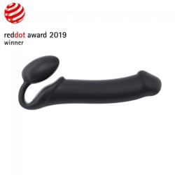 SEMI-REALISTIC BENDABLE STRAP-ON BLACK SIZE XL