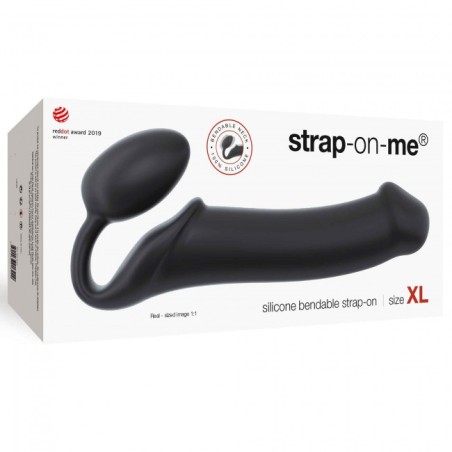 SEMI-REALISTIC BENDABLE STRAP-ON BLACK SIZE XL