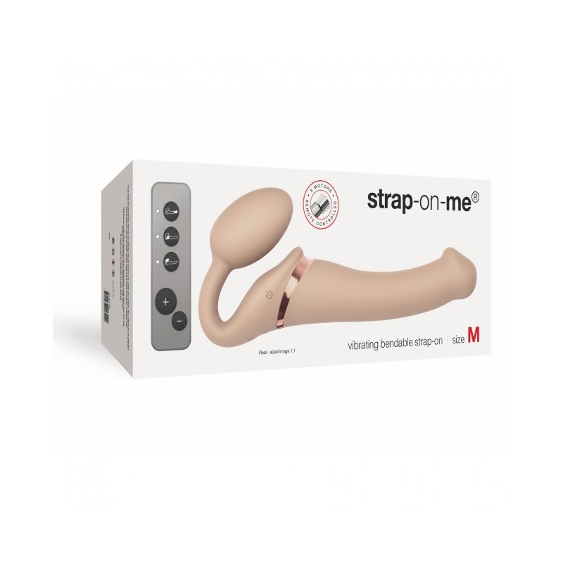 MIXED PACK VIBRATING STRAP ON FLESH MEDIUM - FLESH