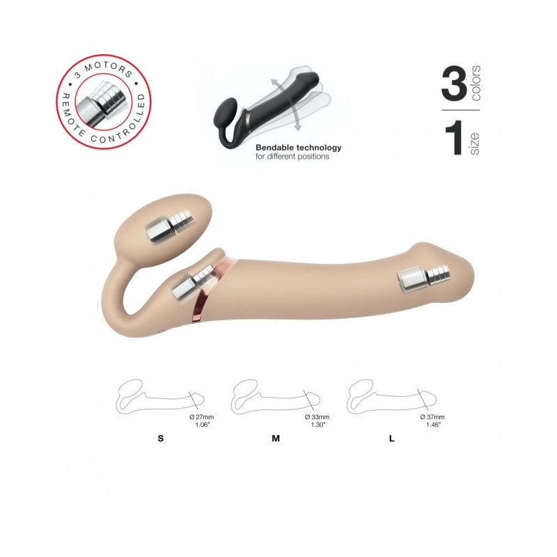 MIXED PACK VIBRATING STRAP ON FLESH MEDIUM - FLESH