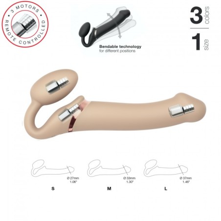 MIXED PACK VIBRATING STRAP ON FLESH MEDIUM - FLESH