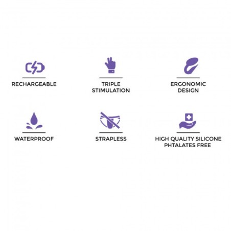 MIXED PACK VIBRATING STRAP ON PURPLE MEDIUM