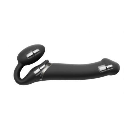 MIXED PACK VIBRATING STRAP ON BLACK MEDIUM