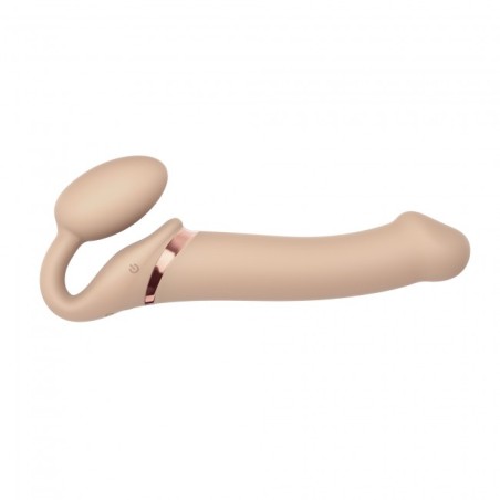 3 MOTOR VIBRATING STRAP ON FLESH LARGE