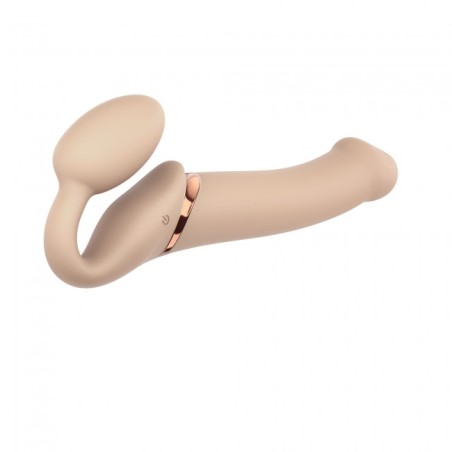 3 MOTOR VIBRATING STRAP ON FLESH LARGE