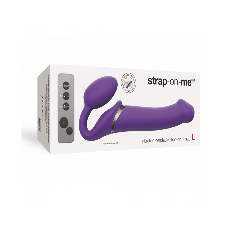 3 MOTOR VIBRATING STRAP ON PURPLE LARGE