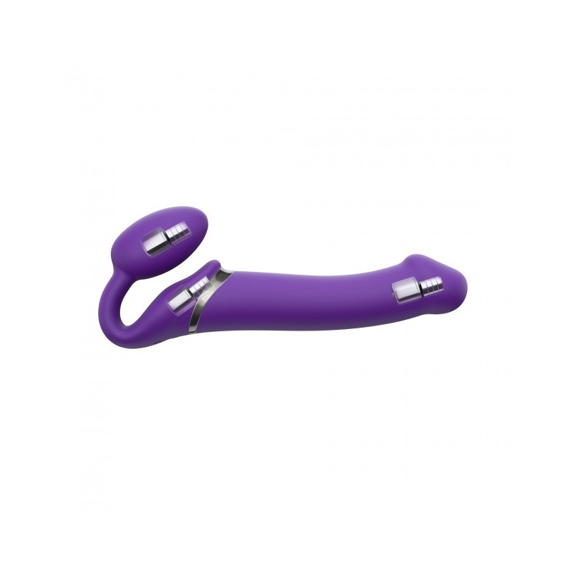 3 MOTOR VIBRATING STRAP ON PURPLE XL