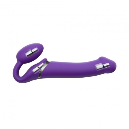 3 MOTOR VIBRATING STRAP ON PURPLE XL