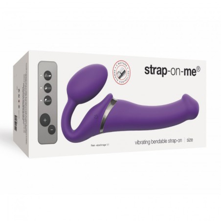 3 MOTOR VIBRATING STRAP ON PURPLE XL