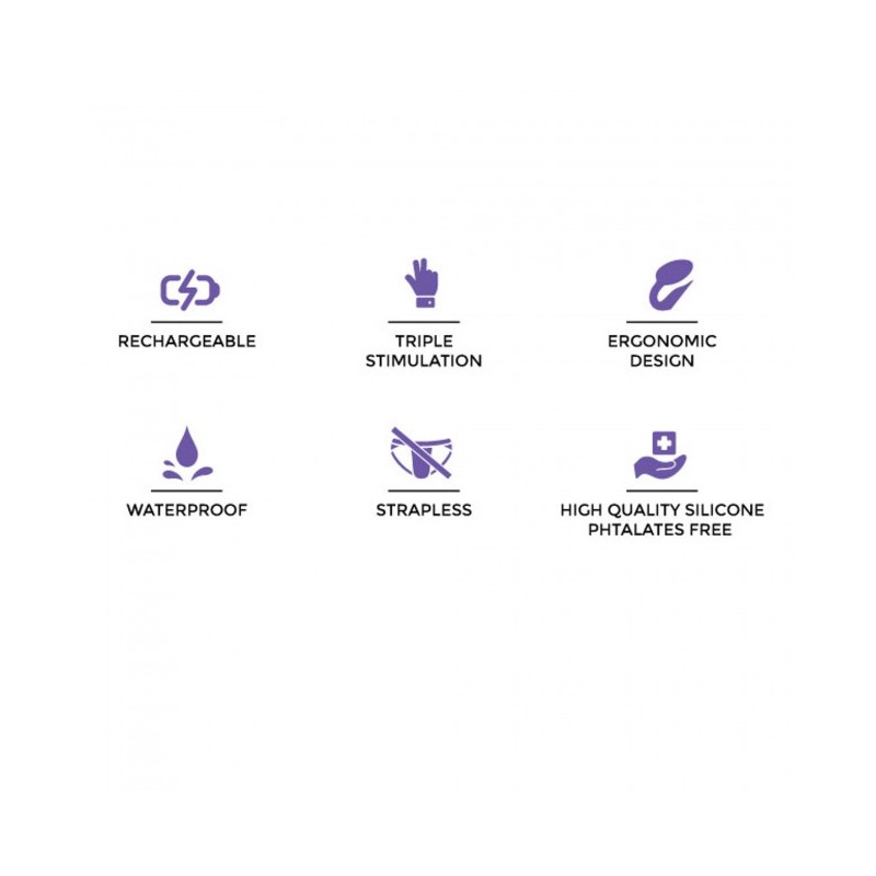 3 MOTOR VIBRATING STRAP ON PURPLE XL