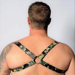 CAMO Leather Harness - CHROME Acc - Size: L/XL