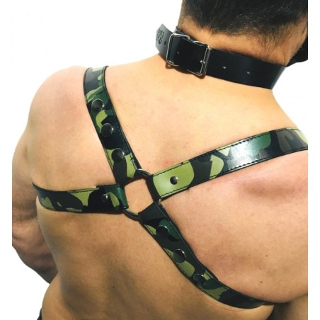 CAMO Leather Harness - CHROME Acc - Size: L/XL