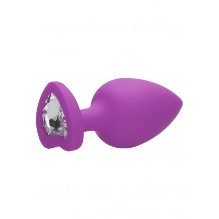 Diamond Heart Butt Plug - Regular - Purple