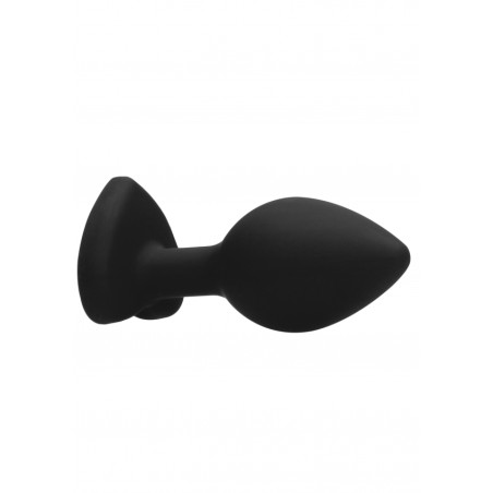 Diamond Heart Butt Plug - Large - Black