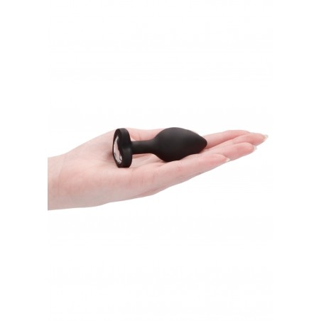 Diamond Heart Butt Plug - Regular - Black