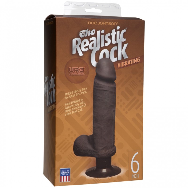 The Realistic Cock - ULTRASKYN - Vibrating 15,5cm - Chocolate