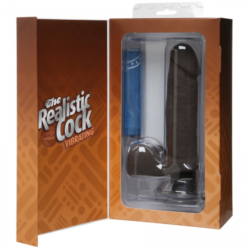 The Realistic Cock - ULTRASKYN - Vibrating 15,5cm - Chocolate