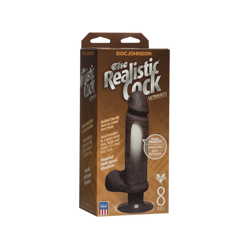 The Realistic Cock - ULTRASKYN - Vibrating 20cm - Chocolate