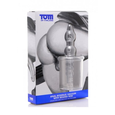 Anal Rosebud Vacuum with Beaded Rod - Transparent