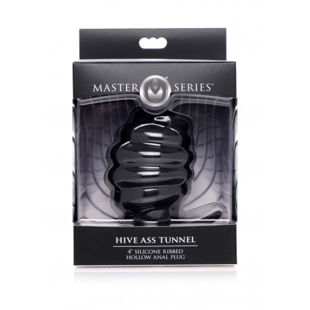 Hive Ass Tunnel 4" Silicone Ribbed Hollow Anal Plug - Large