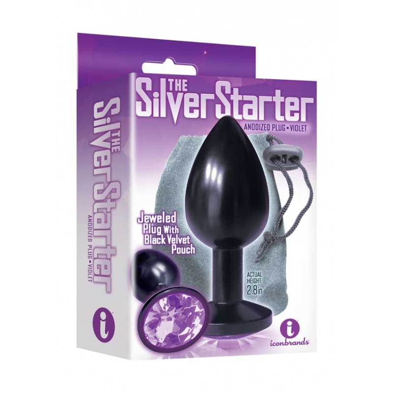 Bejeweled Annodized Stainless Steel Plug - Violet