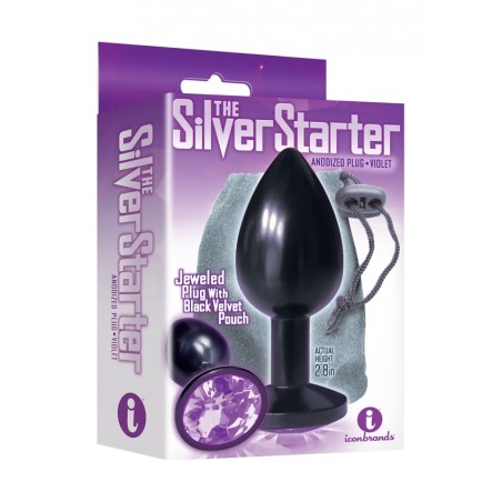 Bejeweled Annodized Stainless Steel Plug - Violet