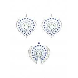 Flamboyant - Rhinestone Body Decoration - Green and Blue