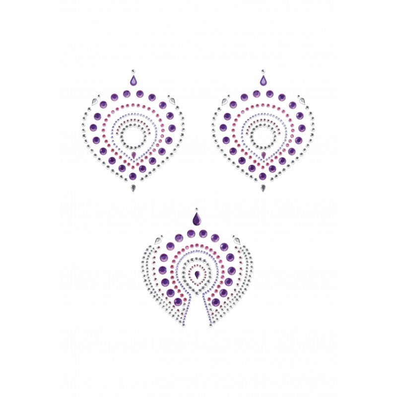 Flamboyant - Rhinestone Body Decoration - Violet and pink