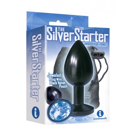 Bejeweled Annodized Stainless Steel Plug - Colbalt