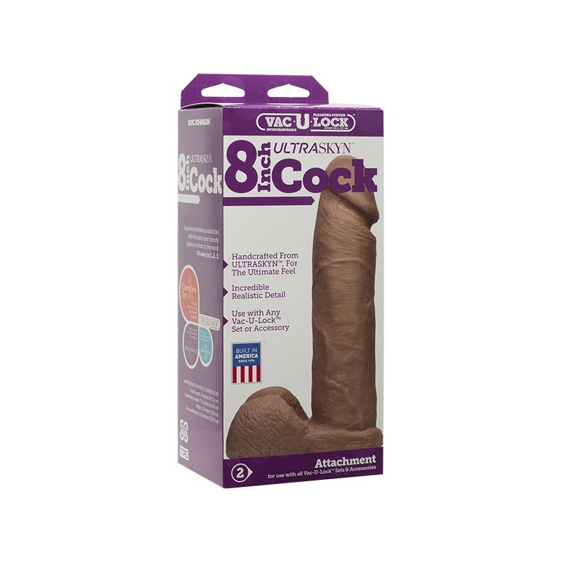Doc Johnson - Vac-U-Lock: 20cm - ULTRASKYN Cock - Brown