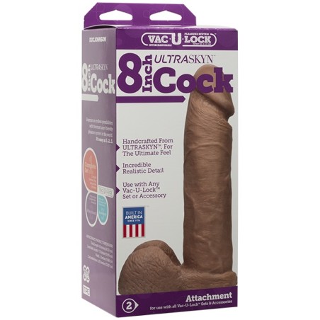 Doc Johnson - Vac-U-Lock: 20cm - ULTRASKYN Cock - Brown