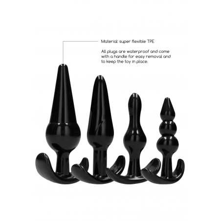 NO. 80 - 4-Piece Butt Plug Set - Black