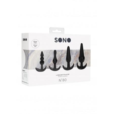 NO. 80 - 4-Piece Butt Plug Set - Black