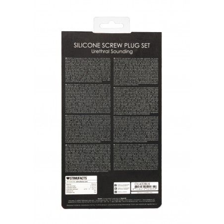 Silicone Rugged Nail Plug Set - Urethral Sounding - Black