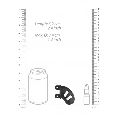 Model 14 - Chastity - 6,25cm - Silicone Cock Cage - Black