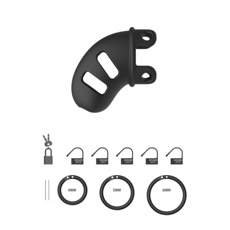 Model 14 - Chastity - 6,25cm - Silicone Cock Cage - Black