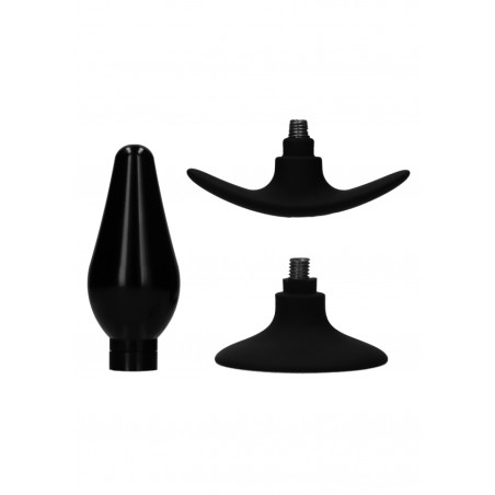 Interchangeable Butt Plug Set - Pointed Large - Black