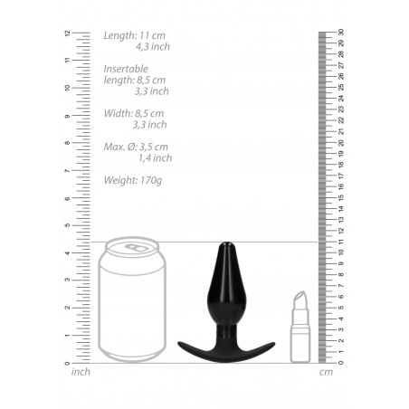 Interchangeable Butt Plug Set - Pointed Large - Black