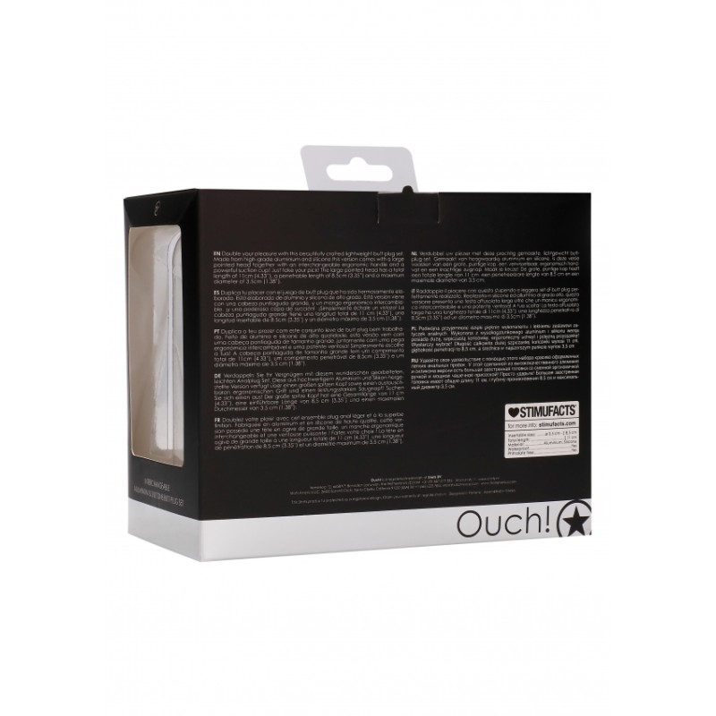 Interchangeable Butt Plug Set - Pointed Large - Black