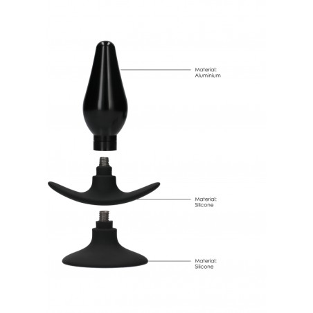 Interchangeable Butt Plug Set - Pointed Large - Black