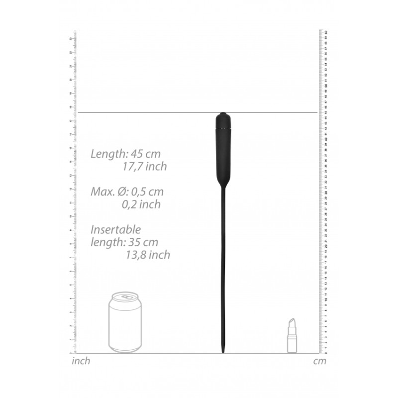 Urethral Sounding - Silcone Vibrating Bullet Plug - Extra Long