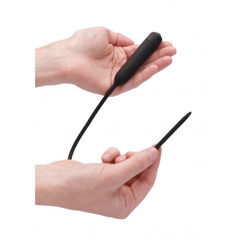 Urethral Sounding - Silcone Vibrating Bullet Plug - Extra Long