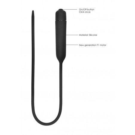 Urethral Sounding - Silcone Vibrating Bullet Plug - Extra Long