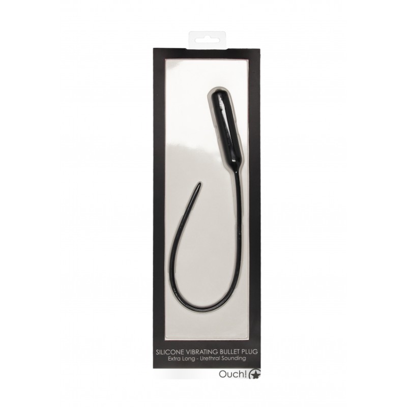 Urethral Sounding - Silcone Vibrating Bullet Plug - Extra Long