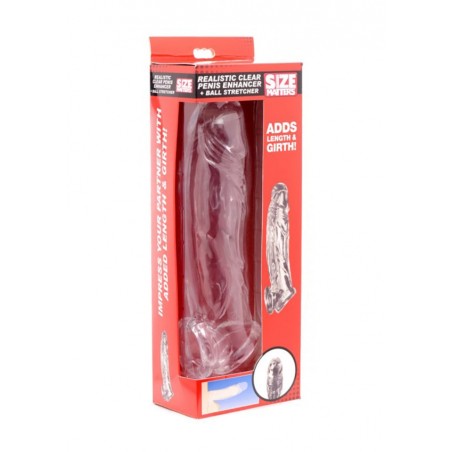 Realistic Clear Penis Enhancer and Ball Stretcher - Transparent