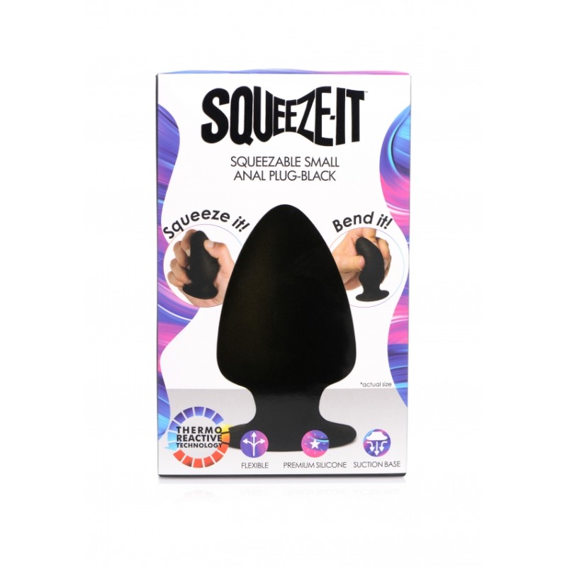 Squeezable Small Anal Plug - Black