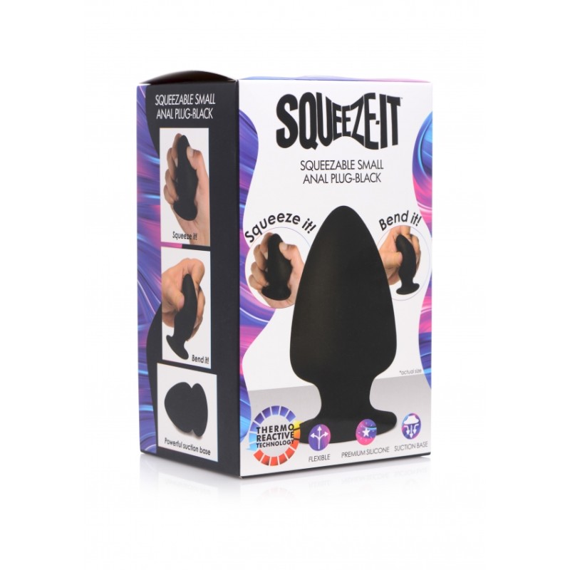 Squeezable Small Anal Plug - Black