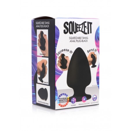 Squeezable Small Anal Plug - Black