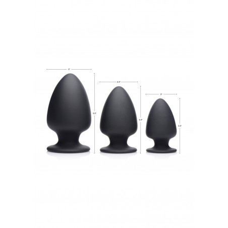 Squeezable Medium Anal Plug - Black