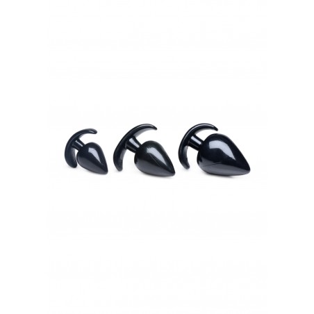 Triple Spades 3 Piece Anal Plug Set - Black